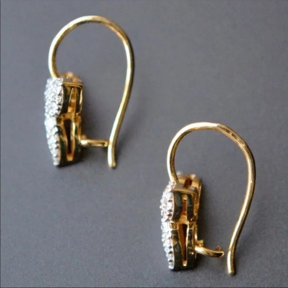 NEW Leaf Silver Dazzling Diamond Drop Earrings - Picture 4 of 4